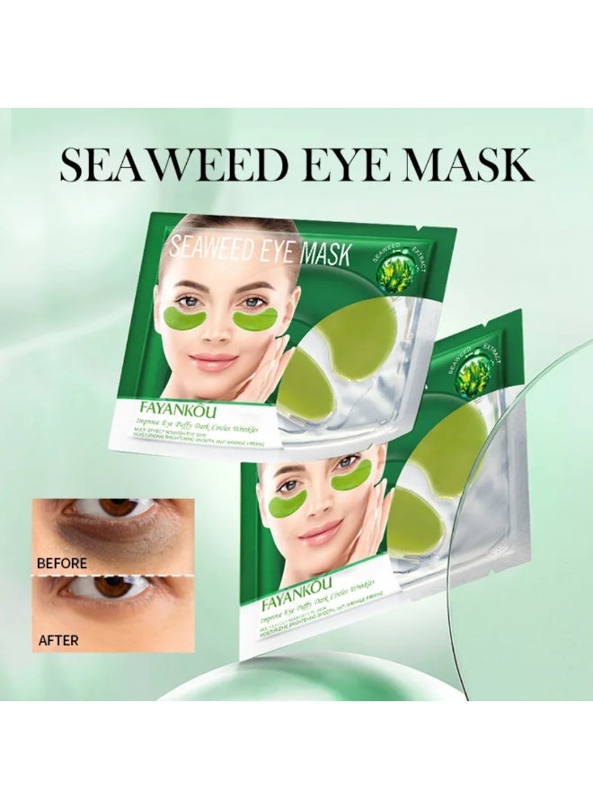 FAYANKOU 10 Pairs Eye Mask Under Eye Mask Anti Aging Eye Patches for Puffy Wrinkles Eyes Moisturizing and Reducing Dark Circles Eye Treatment Skin Care Eye Mask Patches Crystal Eye Sleeping Mask Seaweed - Image 3